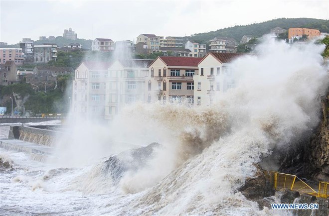 Trung Quốc: Bão Maria đổ vào tỉnh Phúc Kiến, 8.000 người dân sơ tán