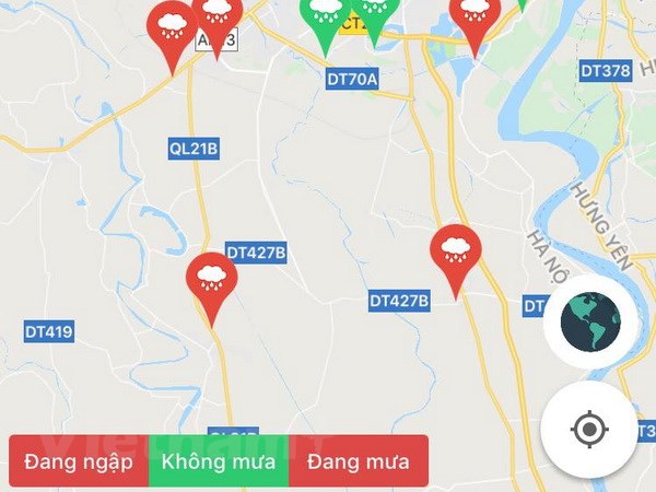 Ứng dụng điện thoại cảnh báo các tuyến đường ngập lụt tại Hà Nội