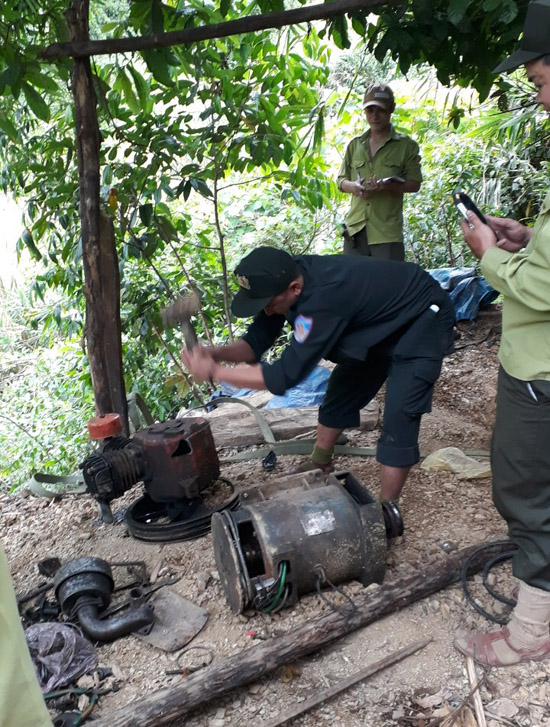 Truy quét lâm khoáng sản trái phép ở Khu bảo tồn thiên nhiên Sông Thanh