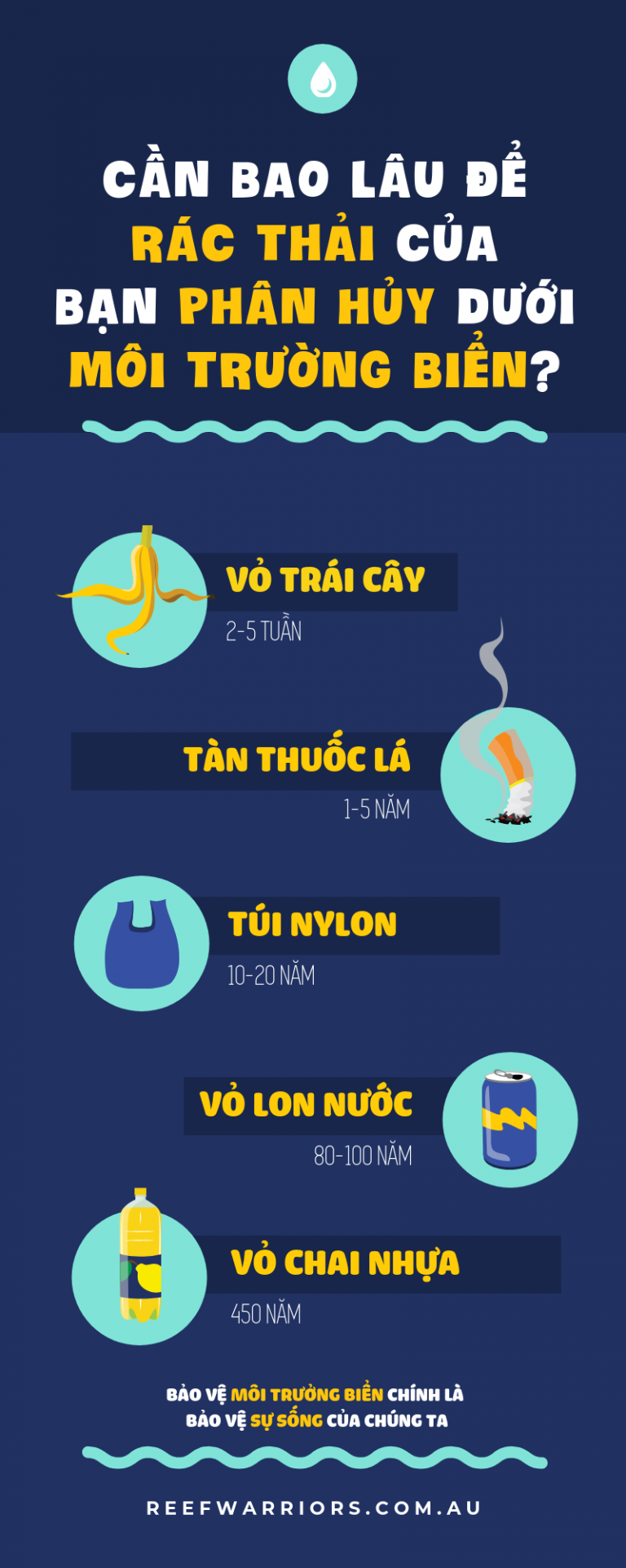 Cần bao lâu để rác thải của bạn phân hủy trong môi trường biển?