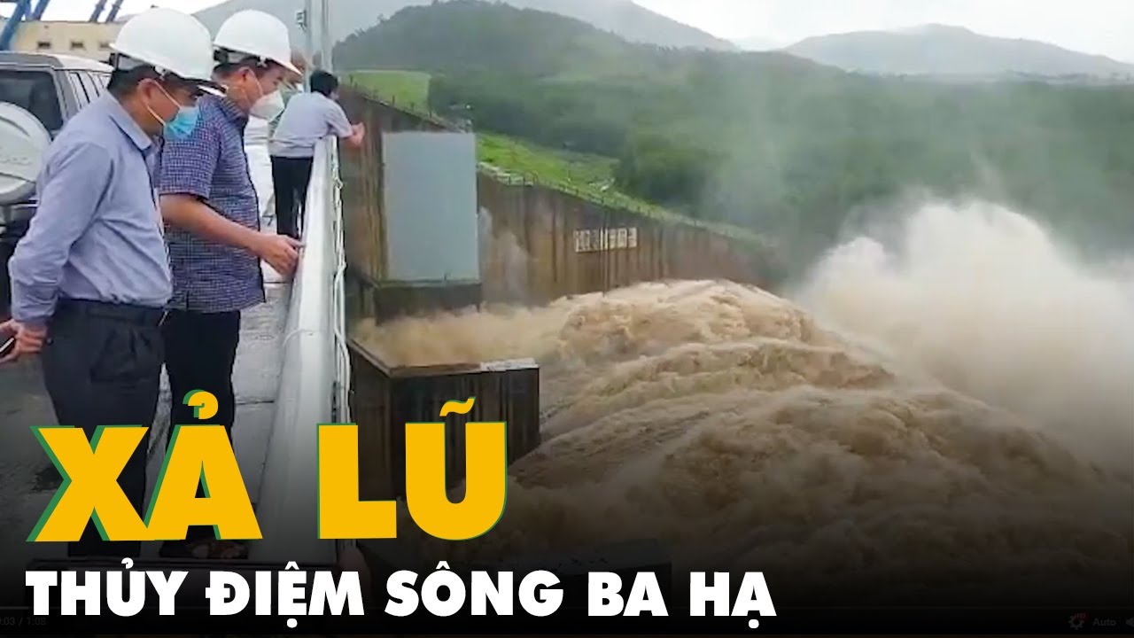 Cận cảnh thủy điện Sông Ba Hạ xả lũ 9.000m3/s