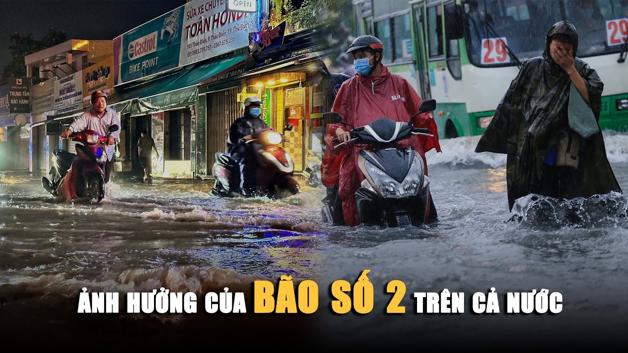 Bão số 2 gây mưa lớn ở miền Bắc; TP.HCM và Nam bộ mưa giông đến cuối tháng 7